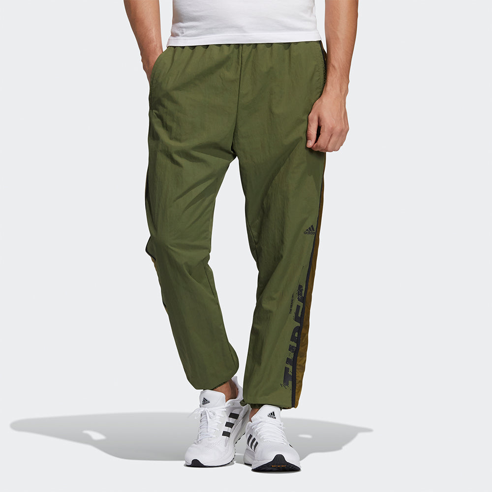 adidas M Wrd Wov Pnt Contrasting Colors Woven Loose Bundle Feet Sports Pants Green GL8683
