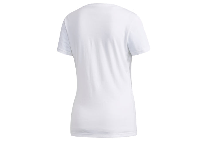 (WMNS) adidas neo FV TEE 2 Sports Round Neck Short Sleeve White EA0328