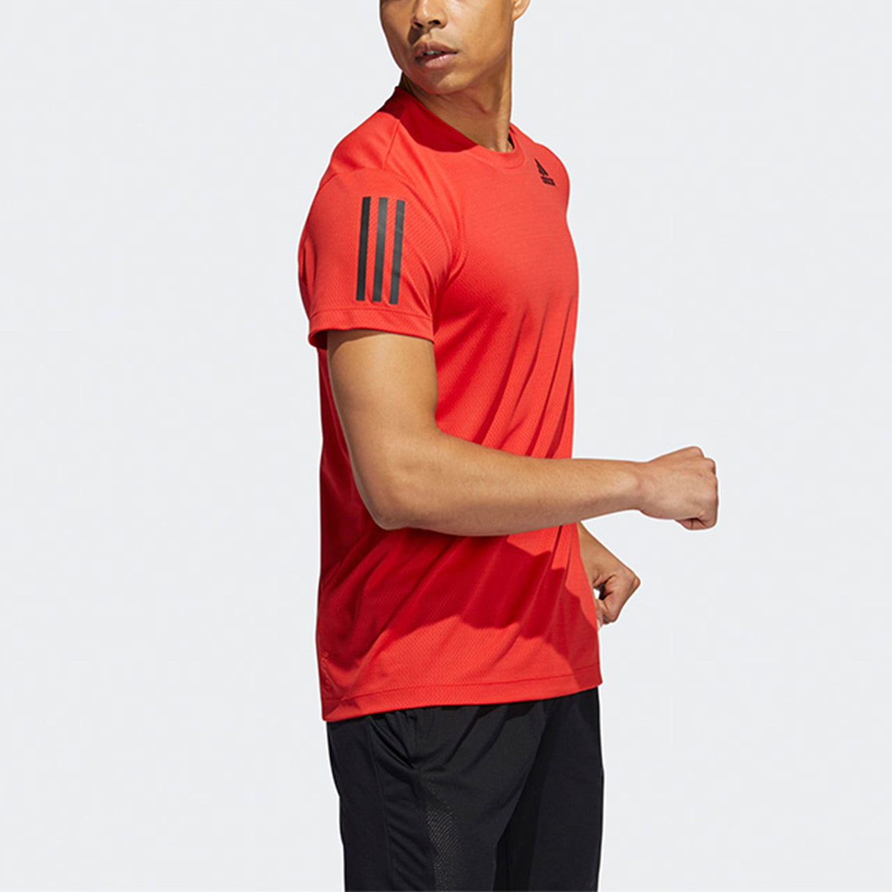 adidas Men's H.Rdy Warri Stripes Print Crew Neck Red H11108