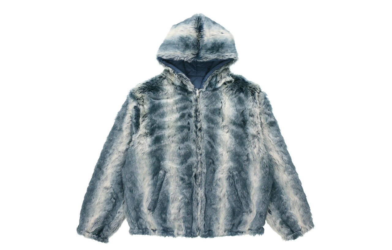 Supreme Faux Fur Reversible Hooded Jacket 'Teal White' SUP-FW20-318