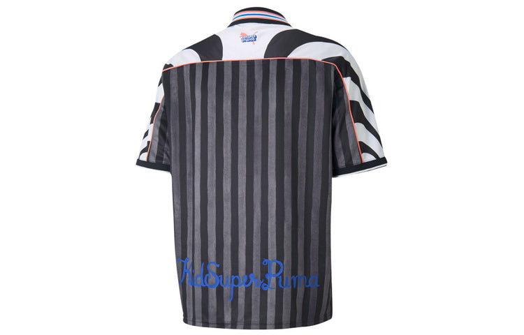 PUMA X KS JERSEY Stripe Splicing Short Sleeve polo Black 598466-01