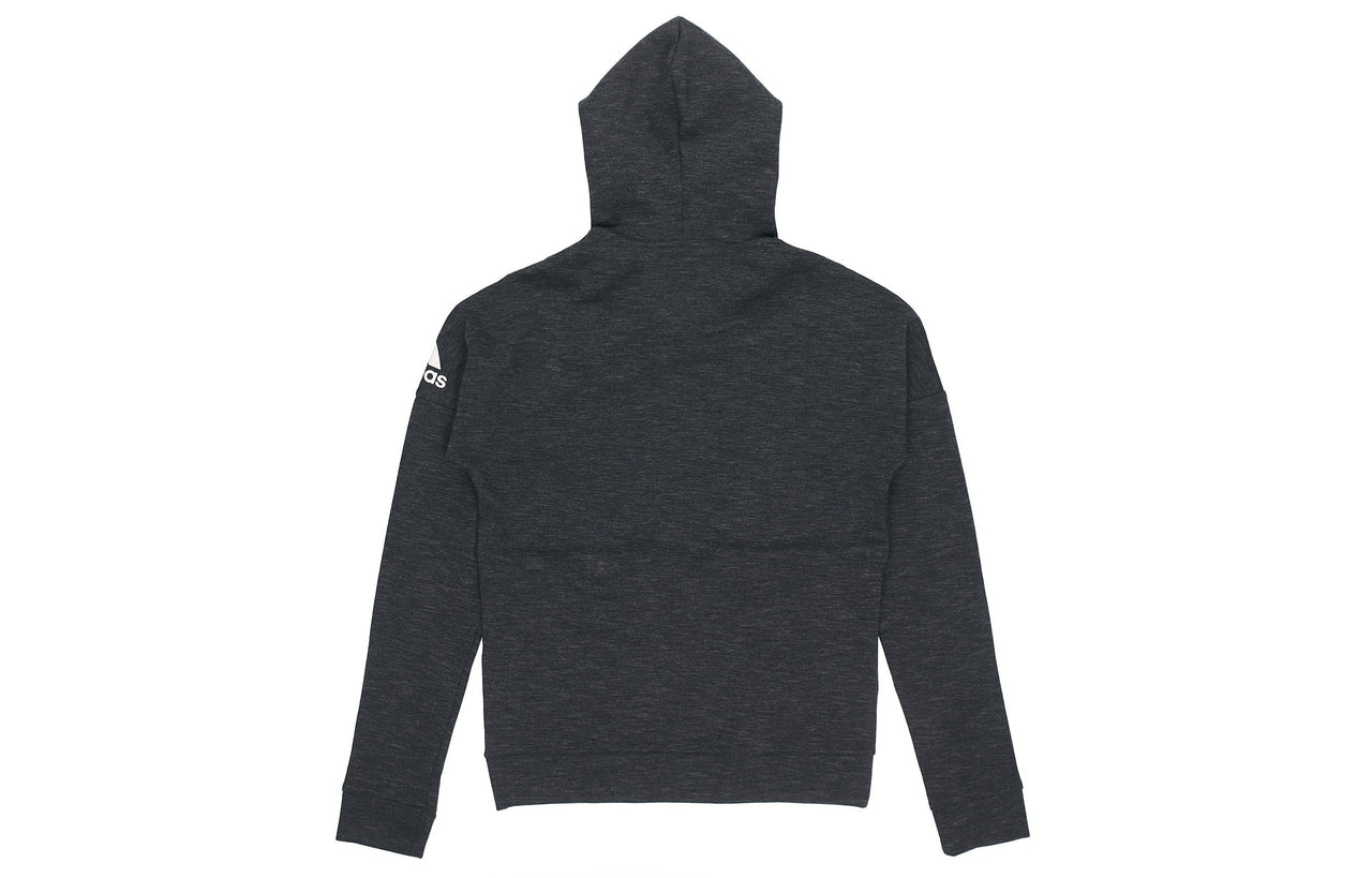 adidas Knit Windproof Breathable Hooded Jacket Iron gray DU1135