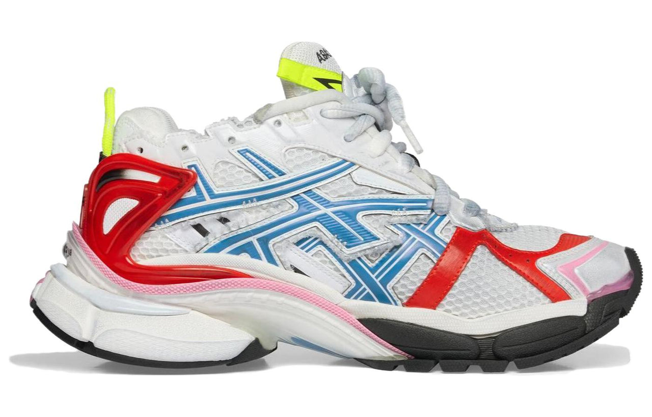 Balenciaga Runner Sneakers 'White Blue Red Mesh and Nylon' 677403W3RB69645