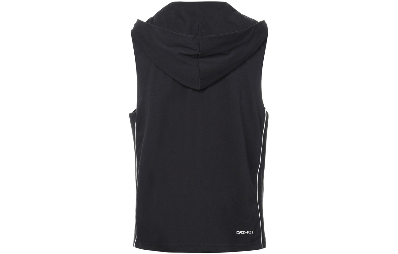 Nike Dri-FIT Standard Issue Casual Solid Color Breathable Sports hooded Vest Black DH7442-010