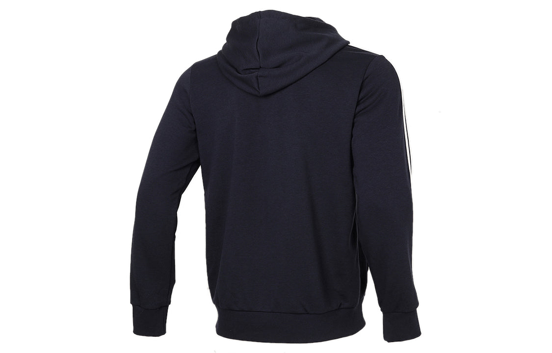 adidas M 3S FT FZ HD Knit Hooded Jacket Blue GK9033