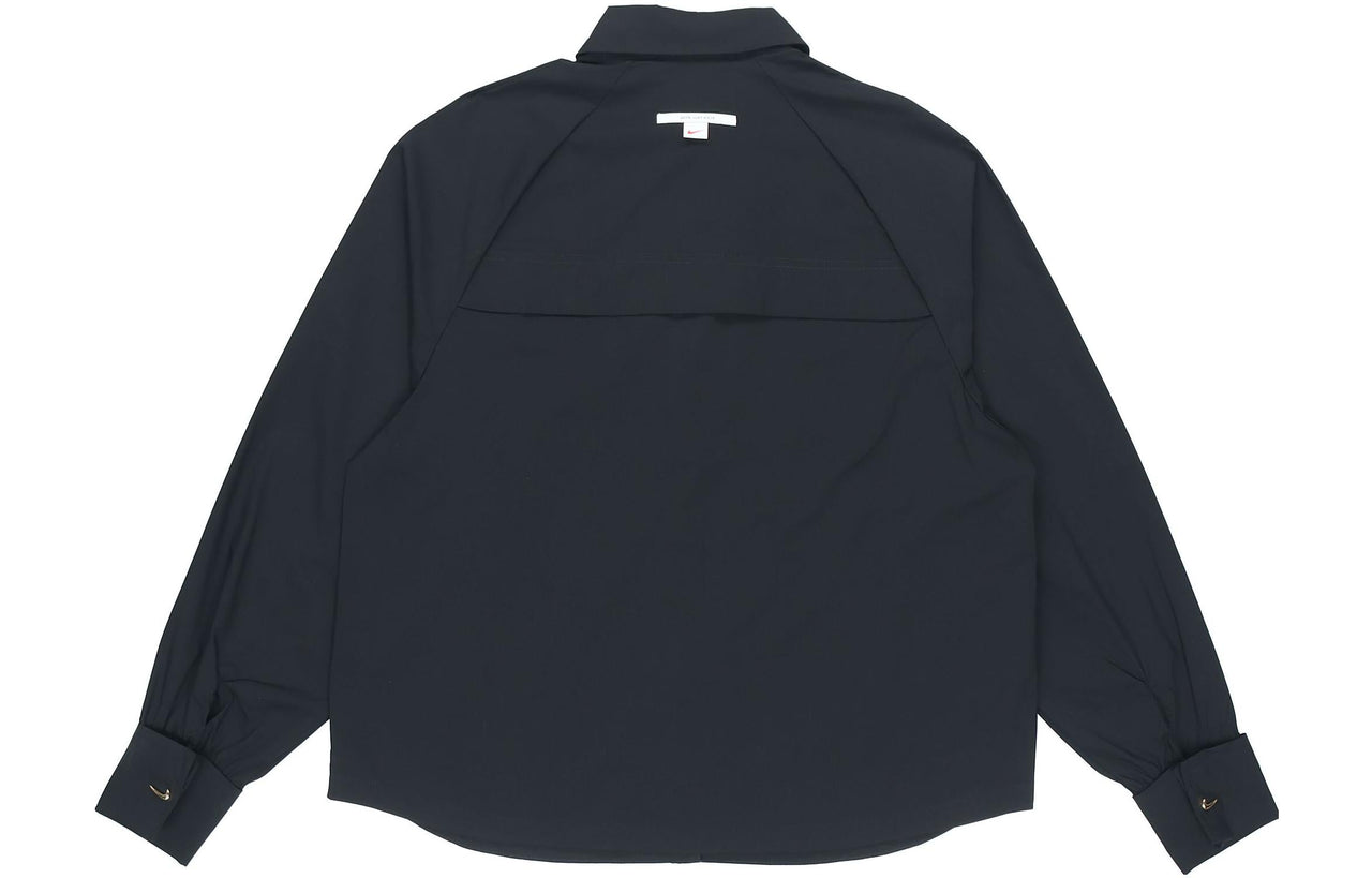 (WMNS) Nike Sportswear Icn Clsh Wvn Ls Top Long Sleeved Shirt Black DD5051-010