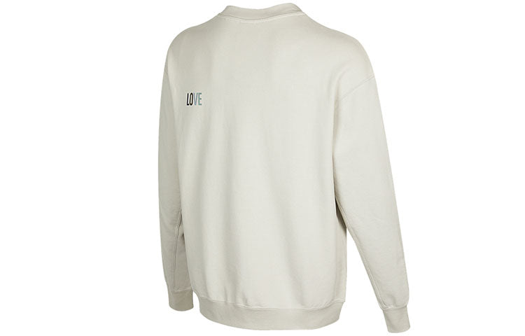 Men's Nike Logo Embroidered Round Neck Sports Pullover Autumn Creamy White DR7834-072