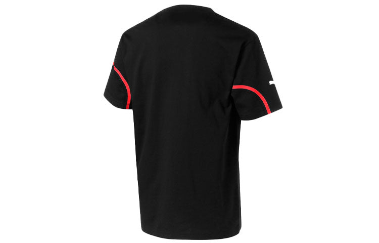 PUMA Ferrari Series Numeric Printing Casual Sports Round Neck Short Sleeve Black 599809-01