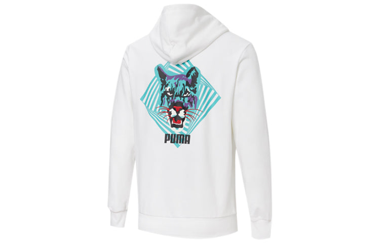 PUMA logo Printing Casual Sports Pullover White 596632-12