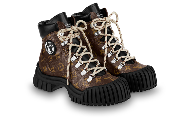 (WMNS) LOUIS VUITTON Ruby Flat Ranger Boots 'Brown Monogram with Black' 1AALYG