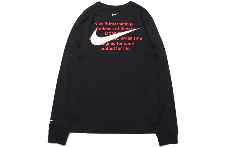 Nike Sportswear Swoosh LS Tee Round Neck Long Sleeves US Edition Black CK2259-010
