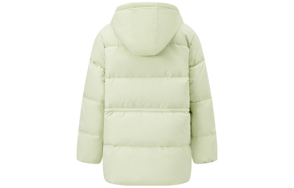 (WMNS) Li-Ning Warm Hooded Down Jacket 'Green' AYMT150-4