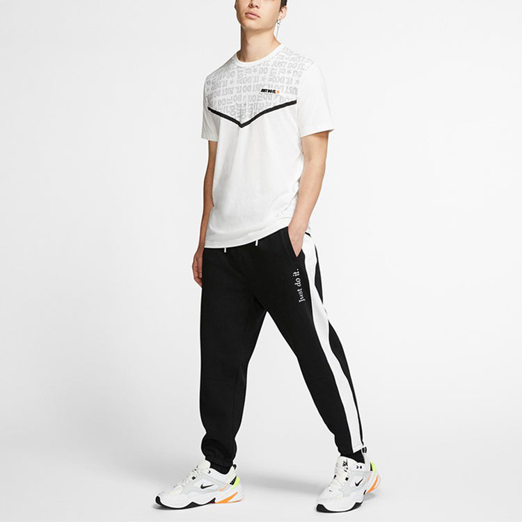 Nike Sportswear Jdi Embroidered Alphabet Contrasting Colors Fleece Knit Bundle Feet Sports Long Pants Black BV5536-010