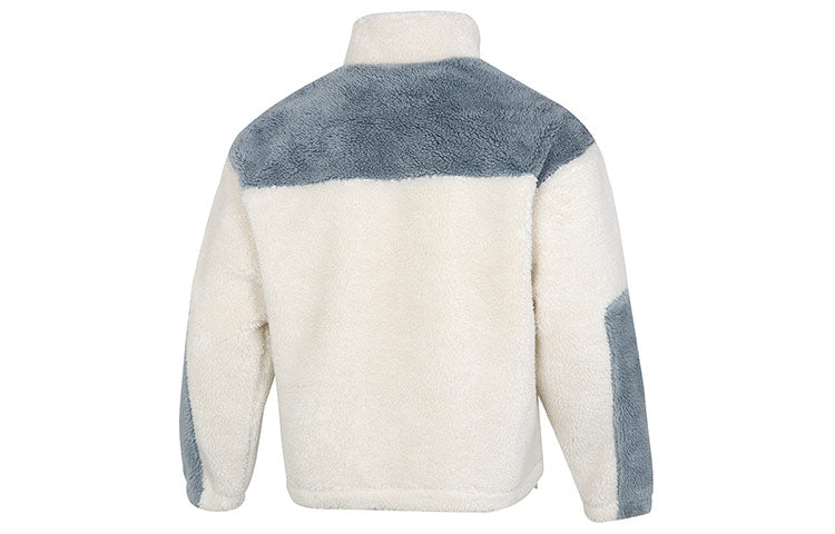 PUMA Color Blocking Sherpa Jacket Contrasting Colors lamb's wool Stay Warm Sports Logo Creamy White 534931-93