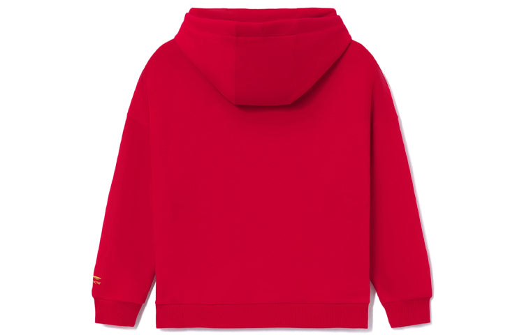 (WMNS) Li-Ning Rijindoujin Embroidered Logo Hoodie 'Red' AWDS156-2
