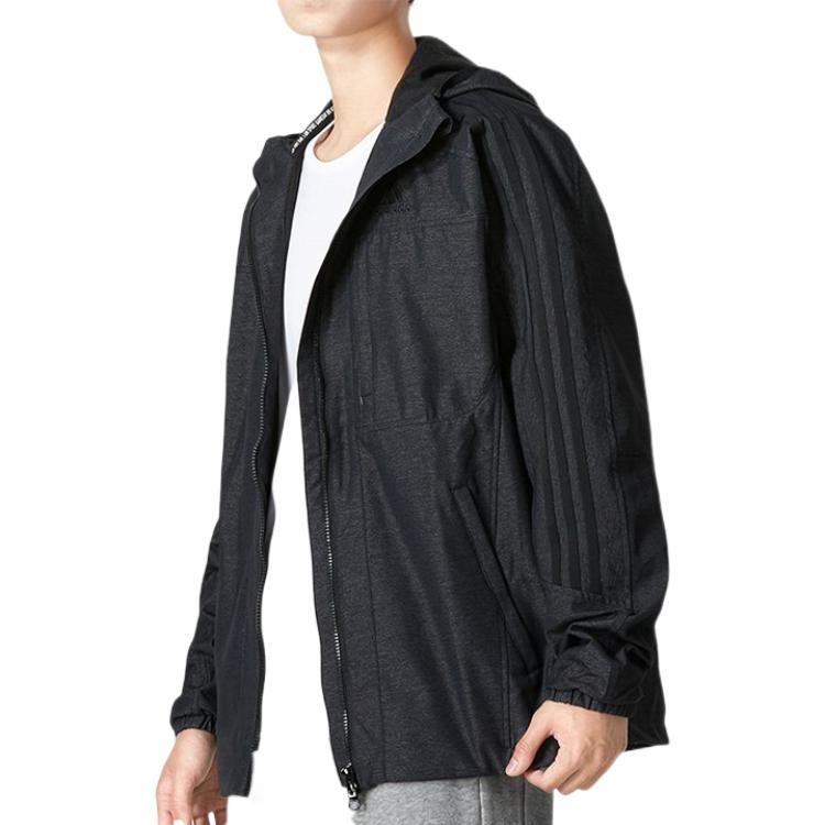 Men's adidas Classic Zipper Hooded Track Jacket Black HM2722