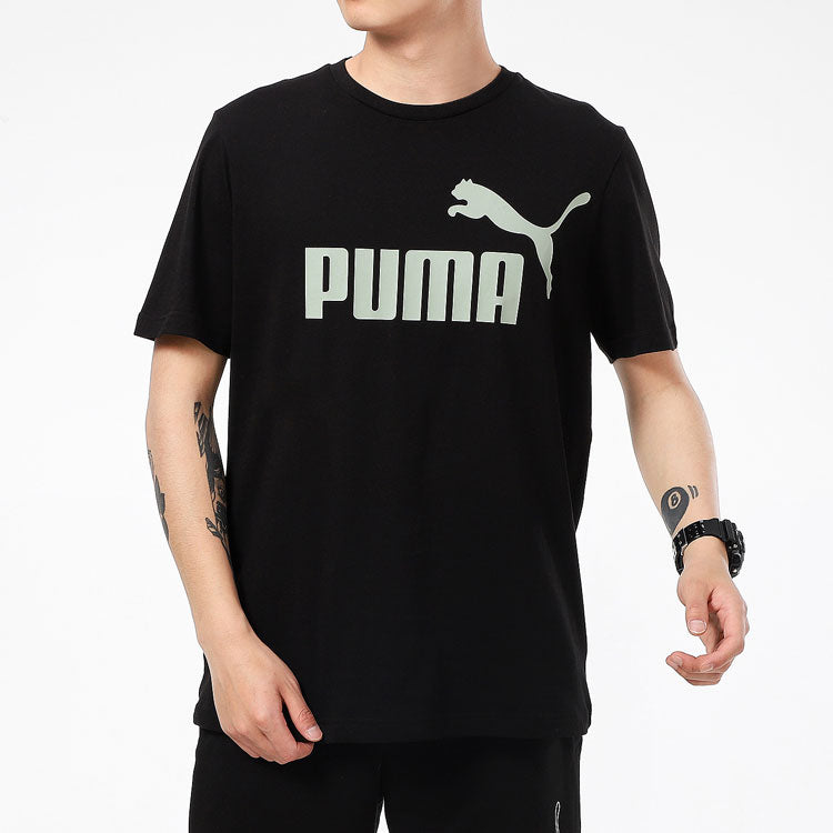 PUMA Unisex Logo Printing Round-Neck Black 847182-01