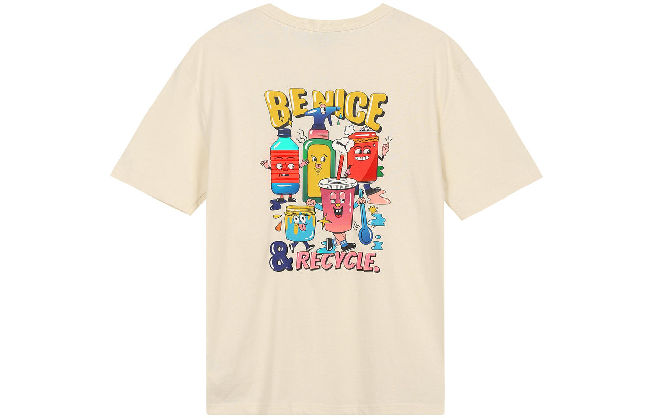 PUMA Sports Alphabet Cartoon Printing Round Neck Short Sleeve Beige 531335-75