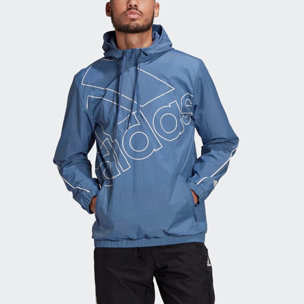 adidas M Favs Q1 Wb Half Zipper Pullover hooded Training Sports Jacket Deep Blue GK9443
