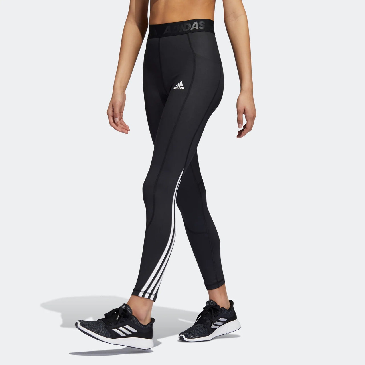 (WMNS) adidas TF Turf 3S Tight Solid Color High Waist Elastic Stripe Training Sports Gym Pants/Trousers/Joggers Black GR8248