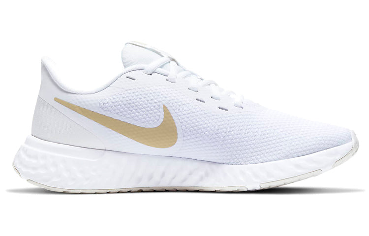 (WMNS) Nike Revolution 5 White/Gold BQ3207-108