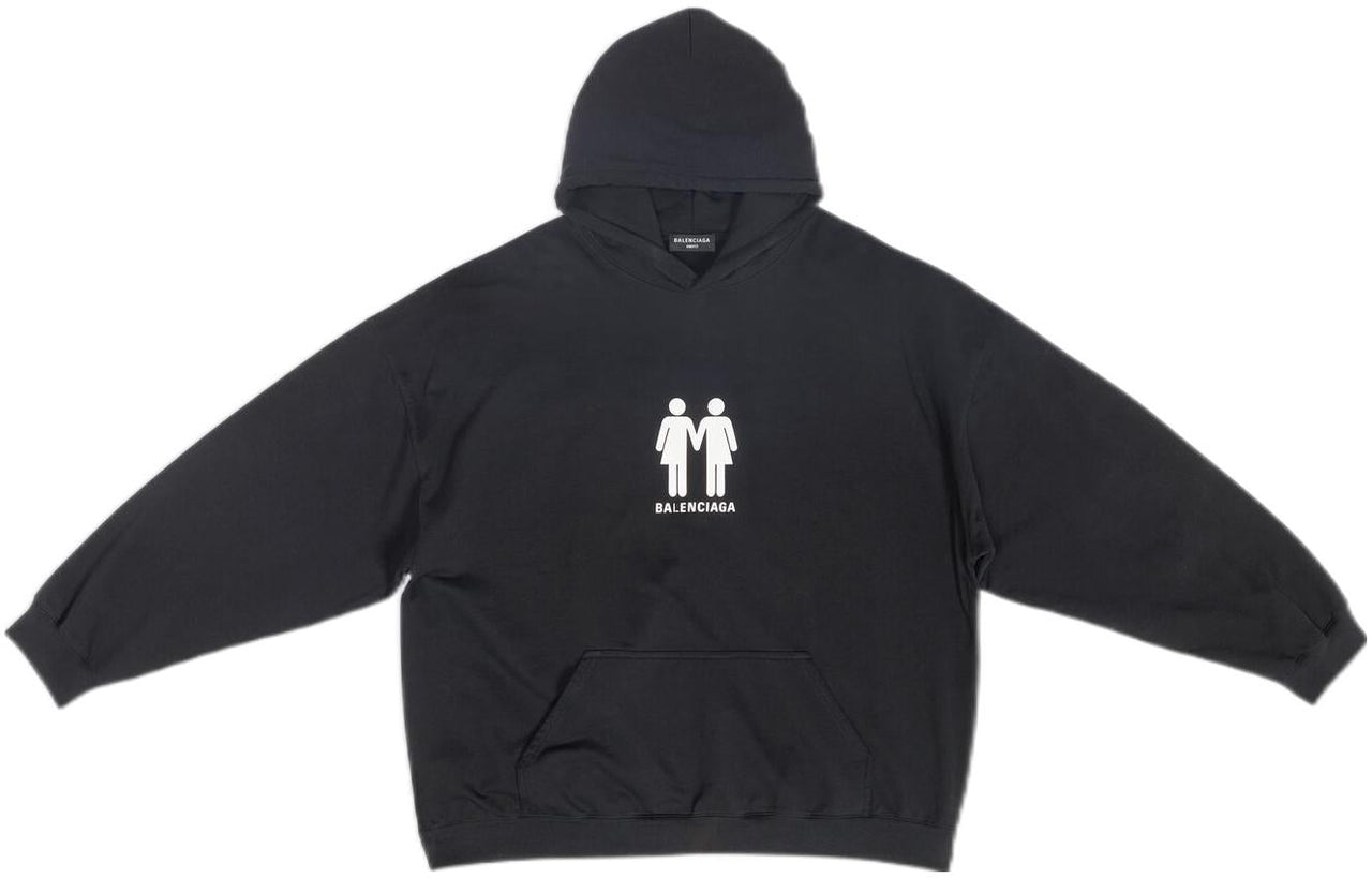 Balenciaga Pride Hoodie Boxy Fit 'Black' 651799TMVO31070