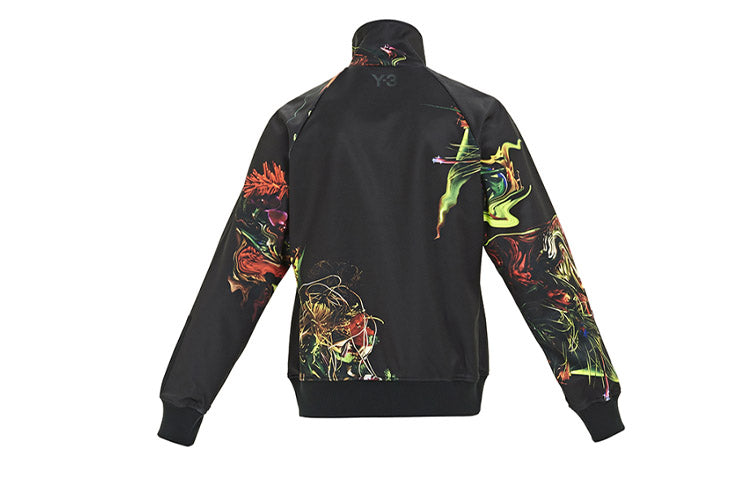 Men's Y-3 Toketa AOP Track Jacket Stand Collar Long Sleeves Casual Black FJ0391
