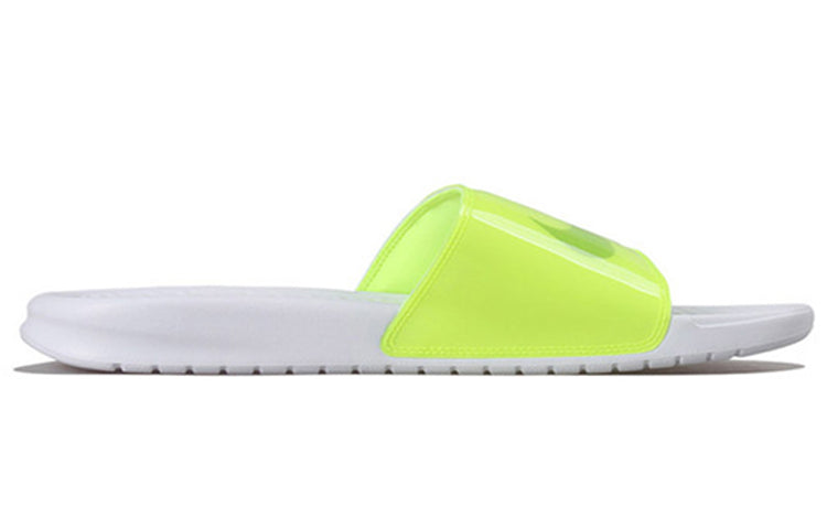 Nike Benassi JDI Print Fluorescence Yellow Slippers Volt-white CI5927-771