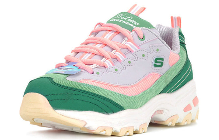 (WMNS) Skechers D'Lites 1.0 Dad Shoes GS Green/Pink 149906-GRPK