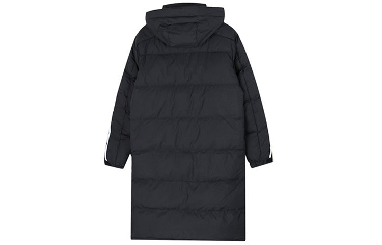 adidas Long Parka mid-length Outdoor Thicken hooded down Jacket Black EH3993