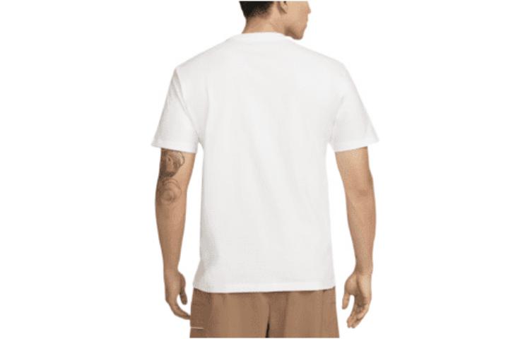 Men's Nike Landscape Logo Printing Round Neck Casual Short Sleeve White T-Shirt DQ1020-100