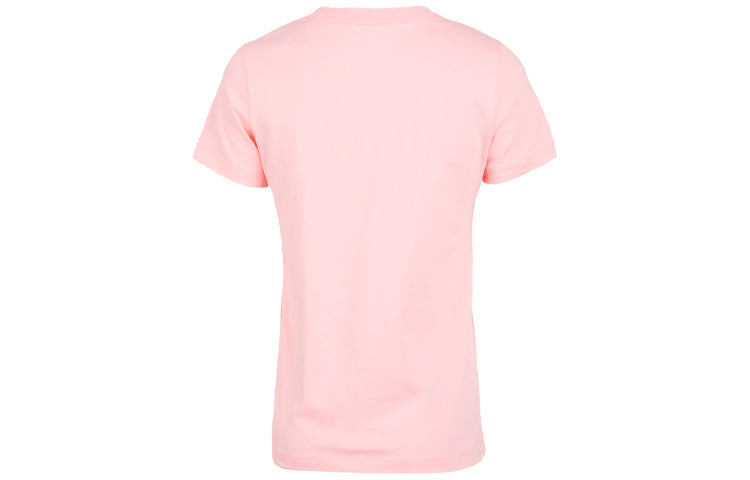(WMNS) Converse Alphabet Pattern Printing Round Neck Short Sleeve Pink 10017088-A03
