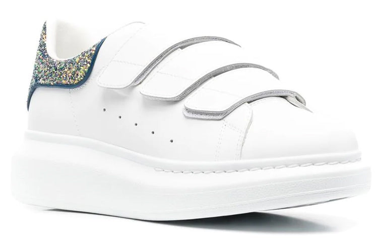 (WMNS) Alexander McQueen Oversized Triple Strap Sneaker 'White Glittered' 697106WICG59994