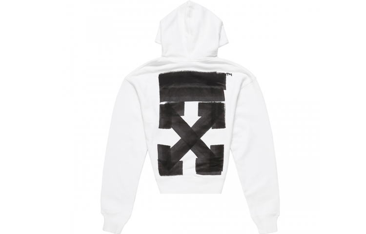 Men's Off-White FW21 Logo Printing Pullover Loose Version White OMBB037F21FLE0160110