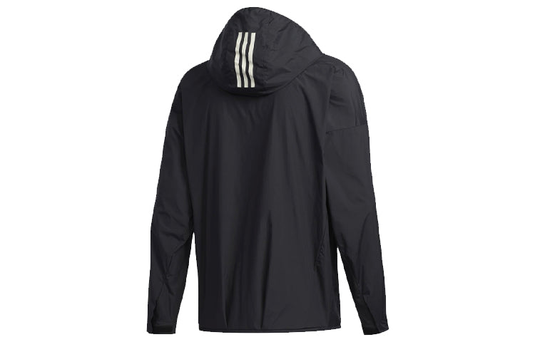 adidas logo Loose Casual Hooded Jacket Black FM5409