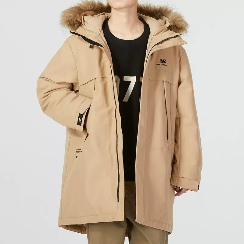 New Balance Long Puff Down Jacket 'Tan' 5PC44303-BEI