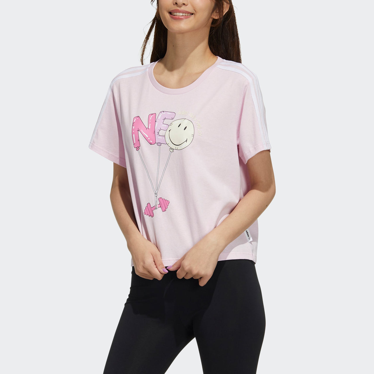 (WMNS) adidas neo Csmy Tee2 Cartoon Printing Casual Sports Short Sleeve Pink Red H61983
