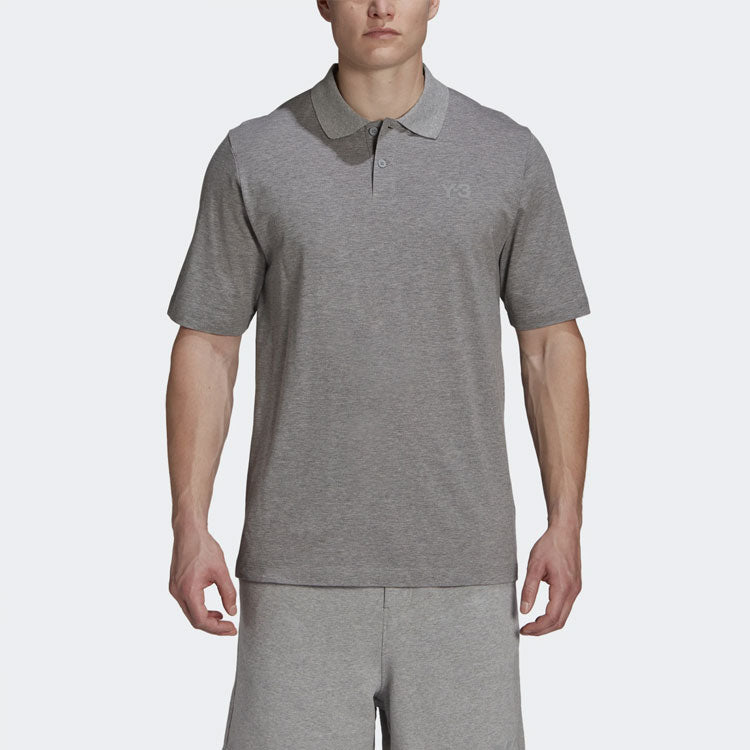 Men's Y-3 SS21 Loose Short Sleeve Polo Shirt Gray GV4250