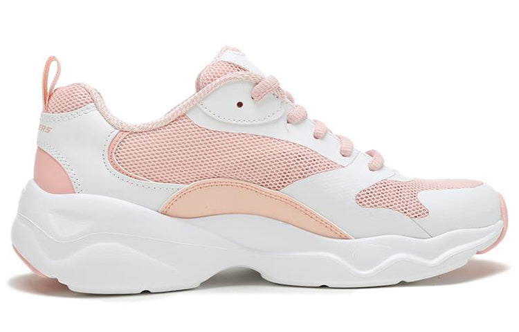 (WMNS) Skechers D lites Low Running Shoes White/Pink 88888415-WPK