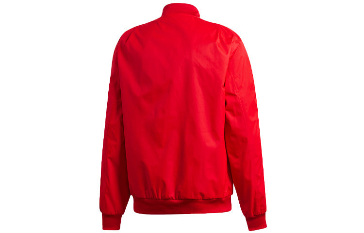 adidas 19-20 Season Bayern Munich Black Soccer/Football logo Sports Loose Training Long Sleeves Jacket Red DX9218