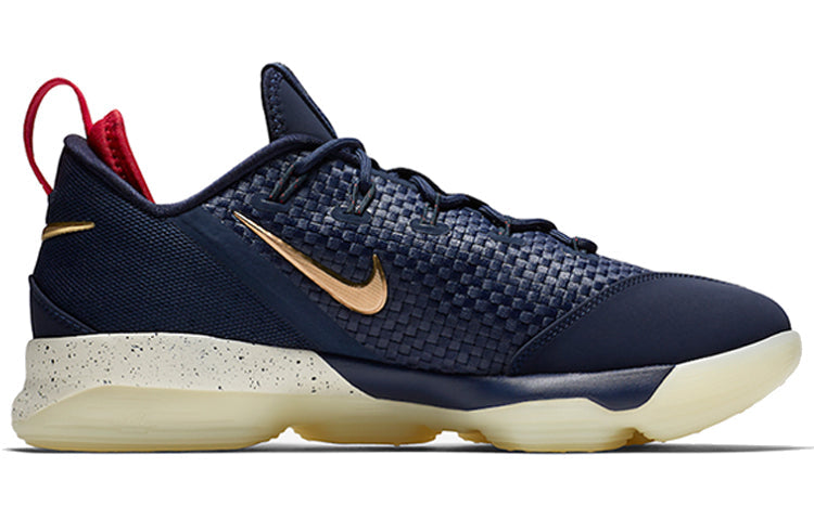 Nike LeBron 14 Low 'Midnight Navy University Red Metallic Gold' 878635-400