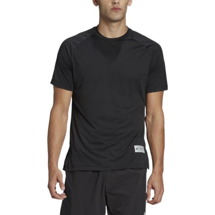 Men's adidas Tep Tee Logo Round Neck Pullover Sports Gym Short Sleeve Black T-Shirt HC4212