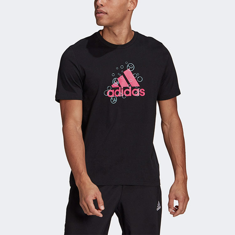 adidas M Smly Bbls T Casual Sports Round Neck Short Sleeve Black GL3696