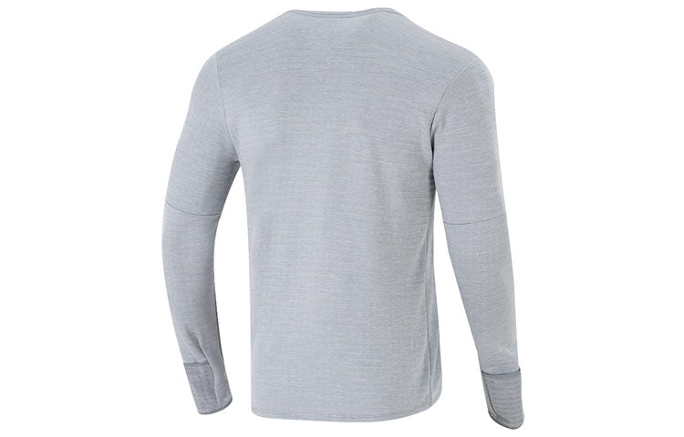 Men's Nike Nk TF Turf Rpl Elmnt Crew Solid Color Training Sports Round Neck Long Sleeves Gray T-Shirt DD5650-084