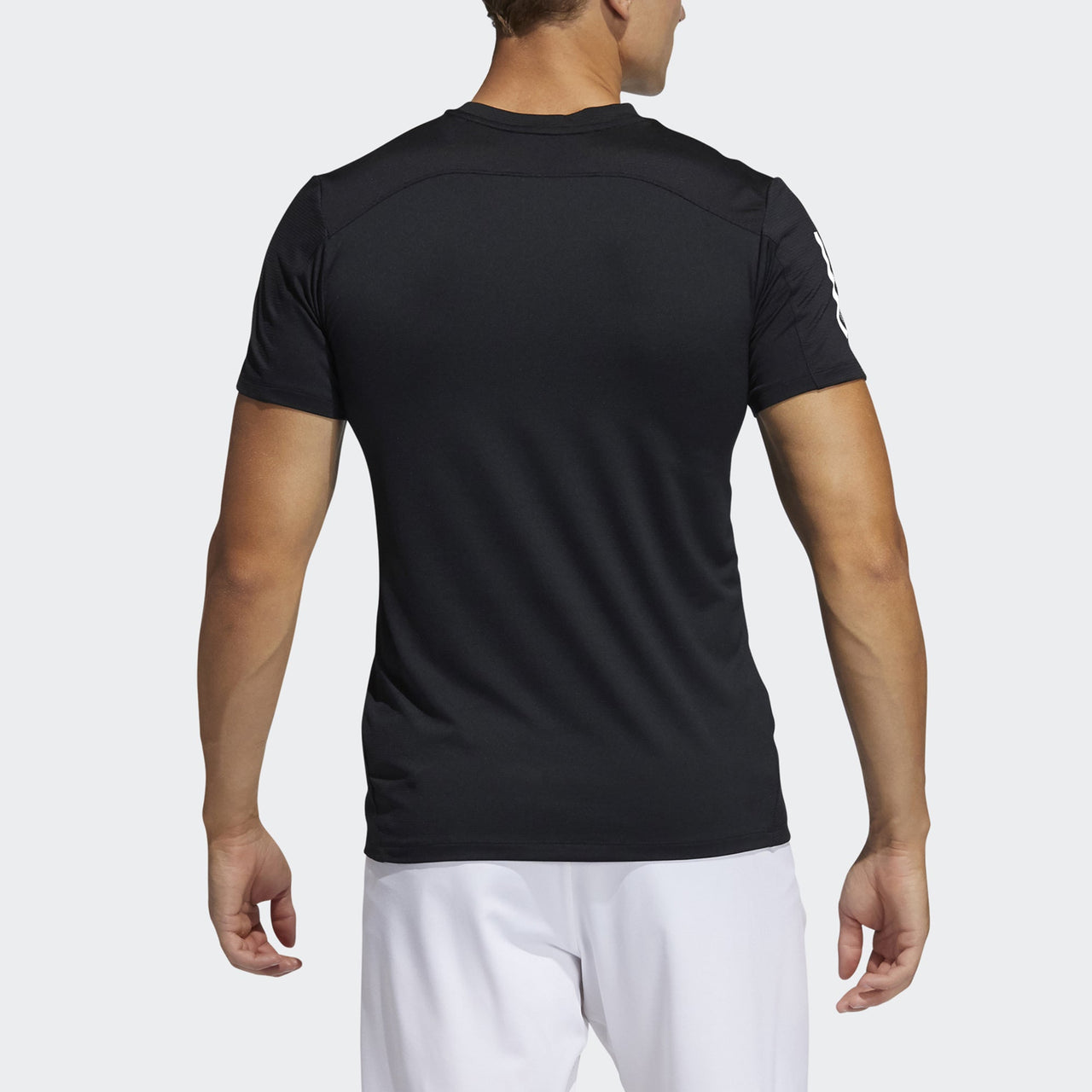 adidas Aero3s Tee Pb Stripe Sports Short Sleeve Black GQ2159