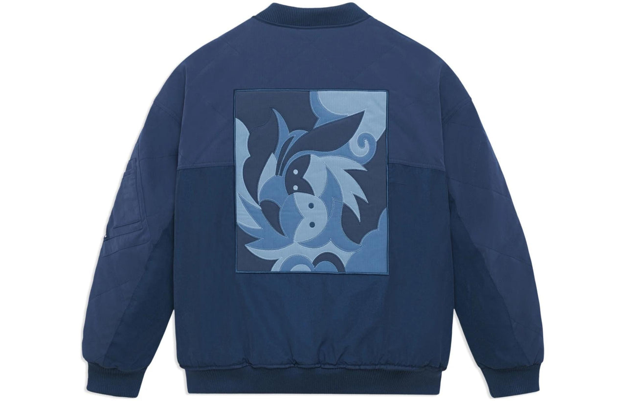 Li-Ning Logo Graphic Bomber Jacket 'Navy' AJMS079-2
