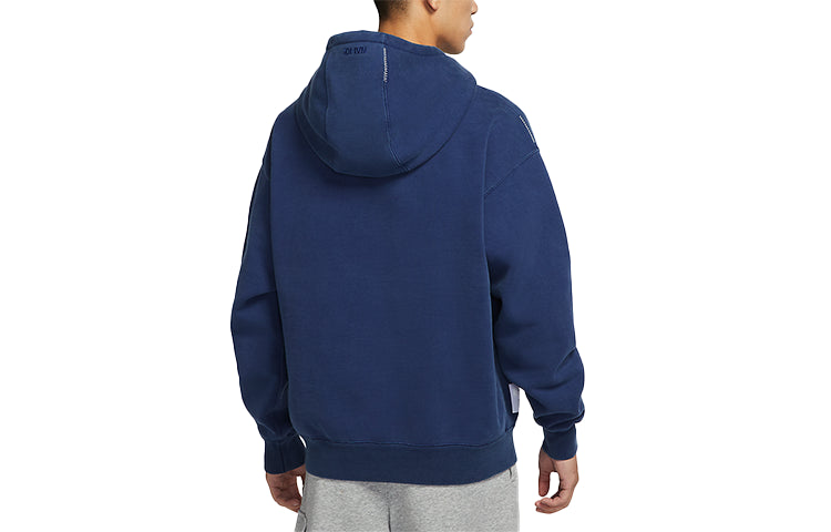 Men's Nike NAI-KE Cha Nai-Ke Cha Series Logo Embroidered Loose Fleece Lined Space Blue DQ9311-492