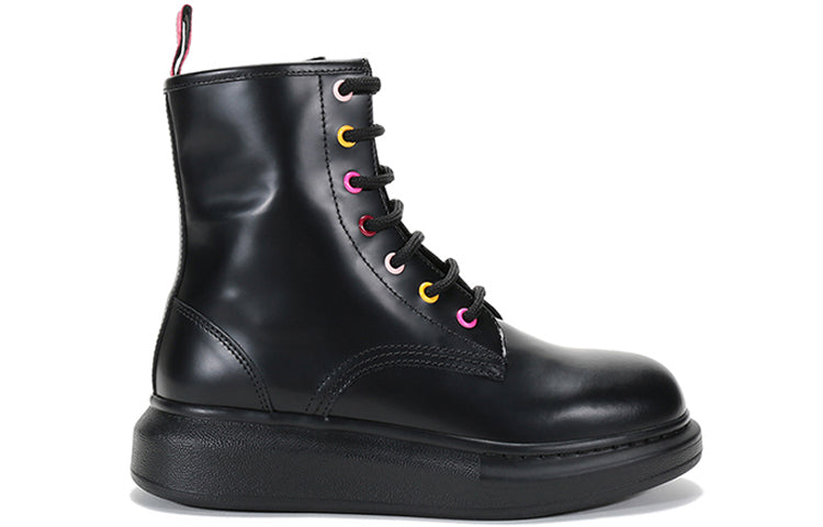 (WMNS) Alexander McQueen Combat Boot 'Black' 586394WHX5L1313