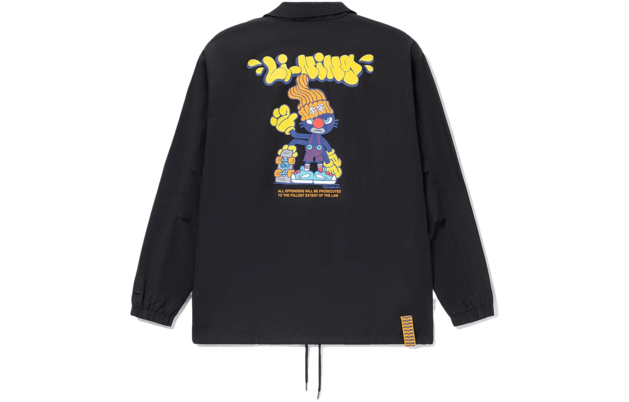 Li-Ning x Persue Crossover Cartoon Printing Jacket 'Black Yellow' AFDS097-2