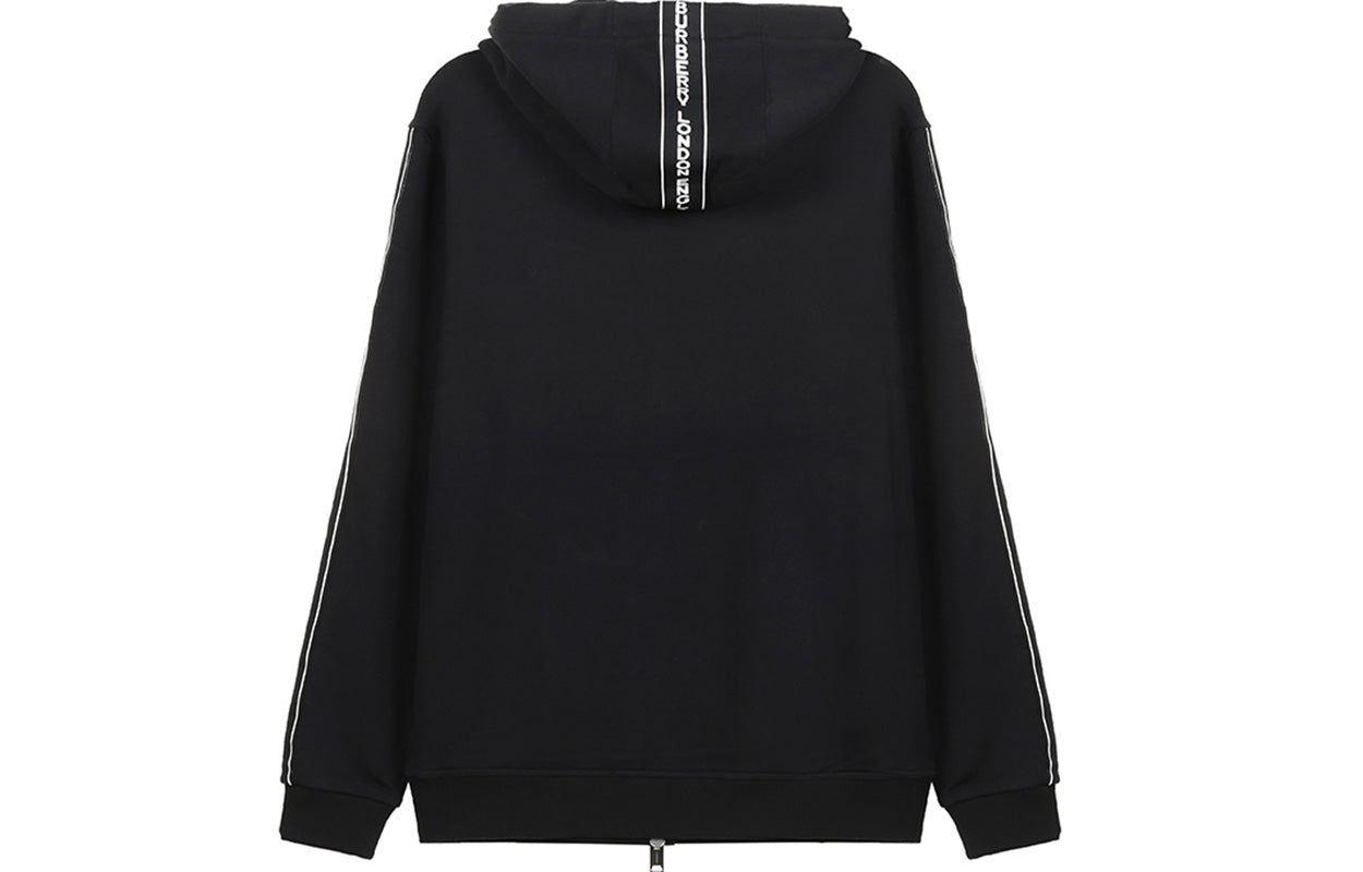 Burberry FW20 Logo Cotton hooded Zipper Sports Tops Black 80295271